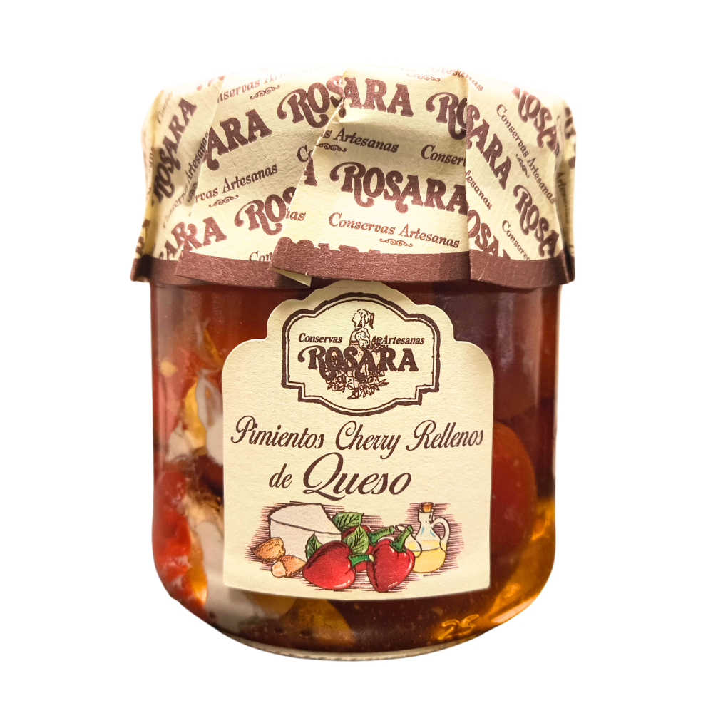 Pimiento Rojo Cherry Relleno de Foie - Tarro de Cristal 212 gr, 10-12 Piezas