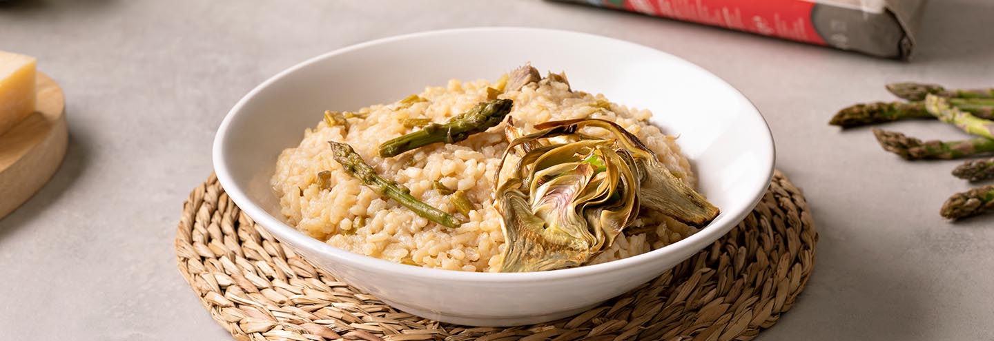 Risotto de Alcachofas con Espárragos - Arroz Carnaroli Premium 210 Gr | Botanic & Fruits