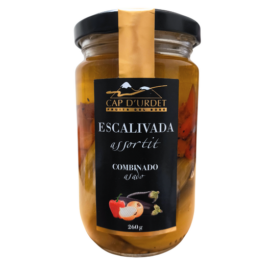 Escalivada - Bote De Cristal 260 Gr - Pimiento Rojo, Cebolla, Berenjena, Aceite De Oliva Virgen Extra - Sin Gluten | Cap D'Urdet