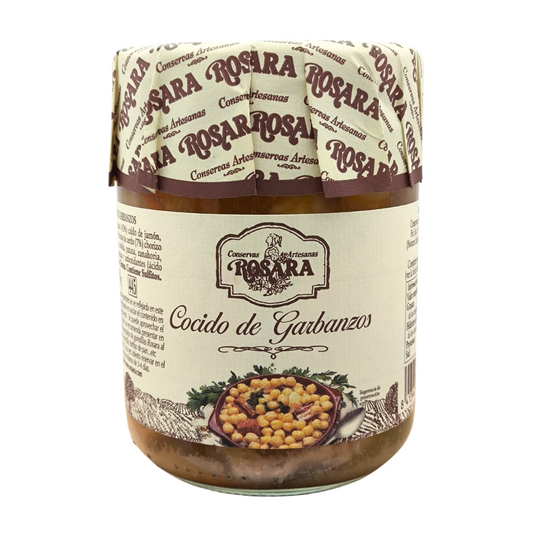 Cocido de Garbanzos con Costilla de Cerdo, Caldo de Jamón y Chorizo en Tarro de Cristal 445 Gr